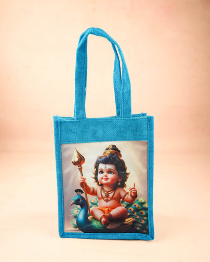 Combo: Baby Murugan Jute Bag with Meenakari Manai & Haldi Kumkum - WGC0133
