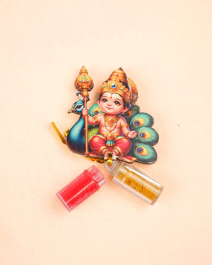 Combo: Baby Murugan Jute Bag with Meenakari Manai & Haldi Kumkum - WGC0133