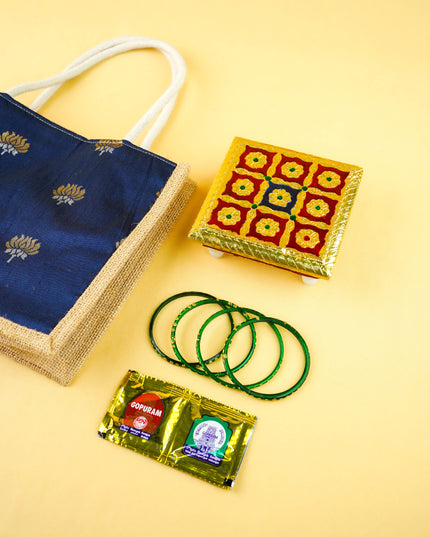 Combo: Jute Bag with Manai & Bangal Manjal Kumkum - WGC0145