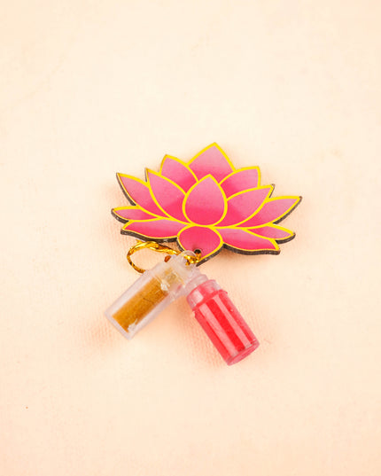 Combo: Patola Design Bag with Set of 2 Diya & Lotus Haldi Kumkum - WGC0137