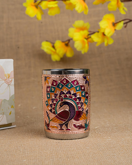 Gift Hamper - Meenakari Glass with Poori Box and Haldi Kumkum Set - WMH0006