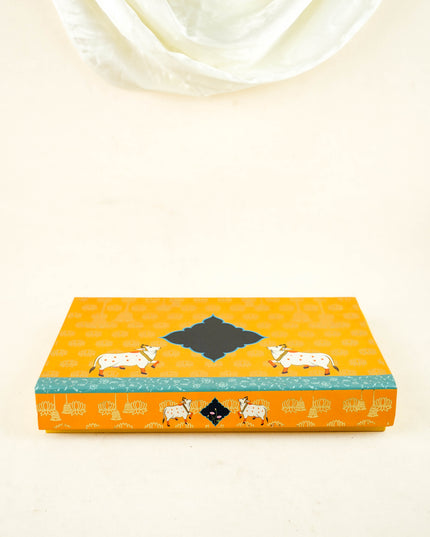 Deepavali: Box with Handmade Pottery Diya, Candles, Dry Fruit Tin with Dry Fruits - WDC0022