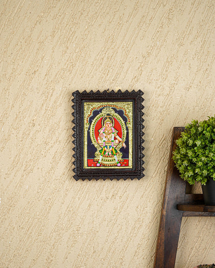 Tanjore Painting (Chettinad Frame) - Ayyappan - Flat (Gold Foil) - 8x6 inch - WL5656