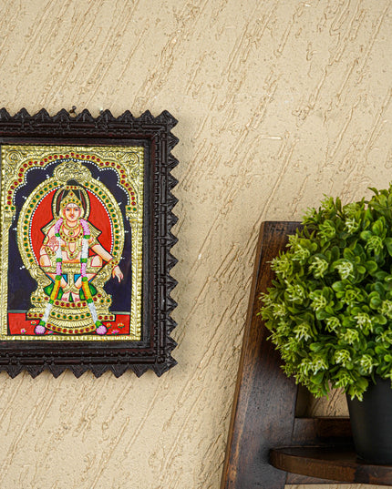 Tanjore Painting (Chettinad Frame) - Ayyappan - Flat (Gold Foil) - 8x6 inch - WL5656