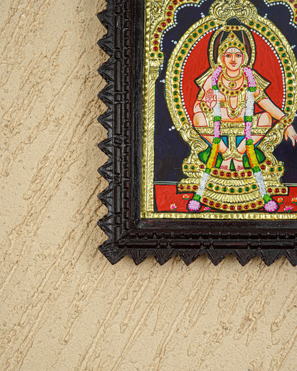 Tanjore Painting (Chettinad Frame) - Ayyappan - Flat (Gold Foil) - 8x6 inch - WL5656