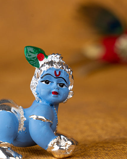 German Silver Baby Krishna - 2 inch - WL5386