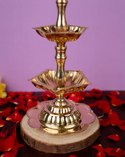 Brass Annapakshi Diya - 3 Step - 8 inch - WL5403