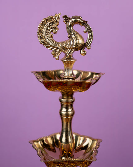 Brass Annapakshi Diya - 3 Step - 8 inch - WL5403