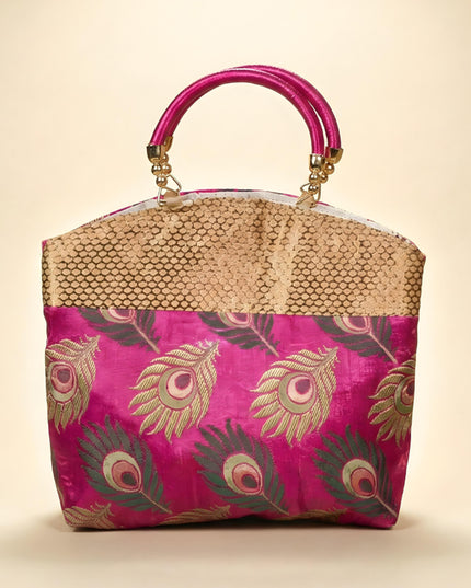 Hand Bag Peacock Feather Design - W0931