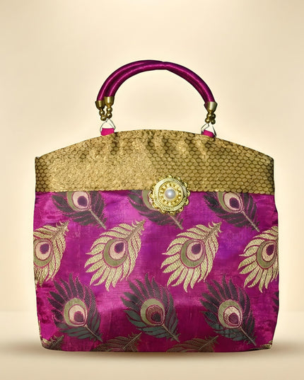 Hand Bag Peacock Feather Design - W0931