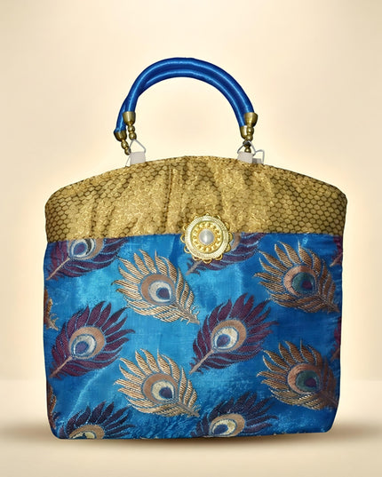 Hand Bag Peacock Feather Design - W0931