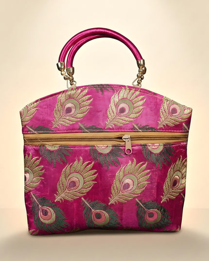 Hand Bag Peacock Feather Design - W0931