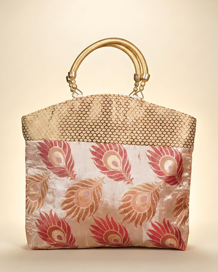 Hand Bag Peacock Feather Design - W0931