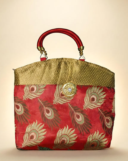 Hand Bag Peacock Feather Design - W0931