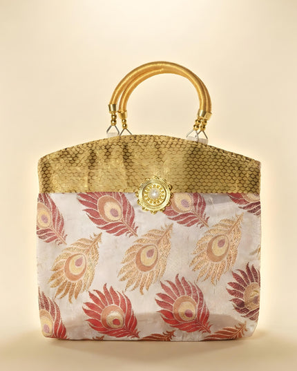 Hand Bag Peacock Feather Design - W0931