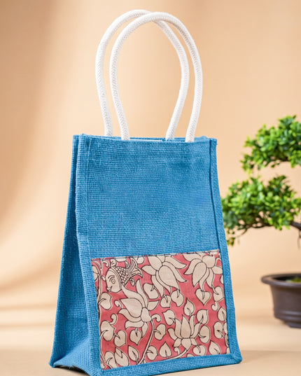 Kalamkari Jute Bag with Rope Handles - W2149