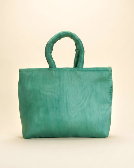 Hand bag rawsilk with dandiya prints medium - W2739