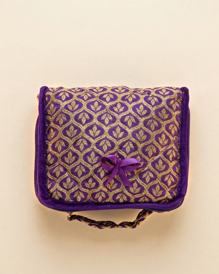 Jewel Pouch with golden leaf design small - W3390