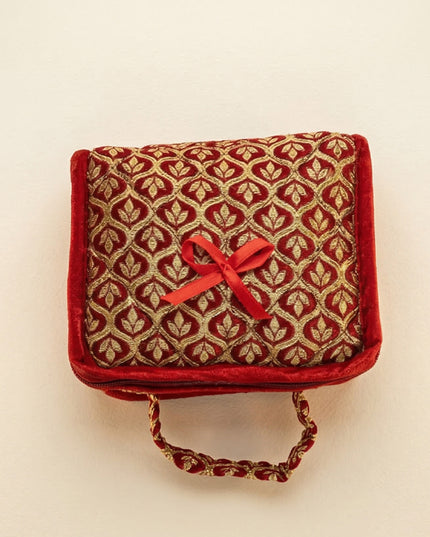 Jewel Pouch with golden leaf design small - W3390