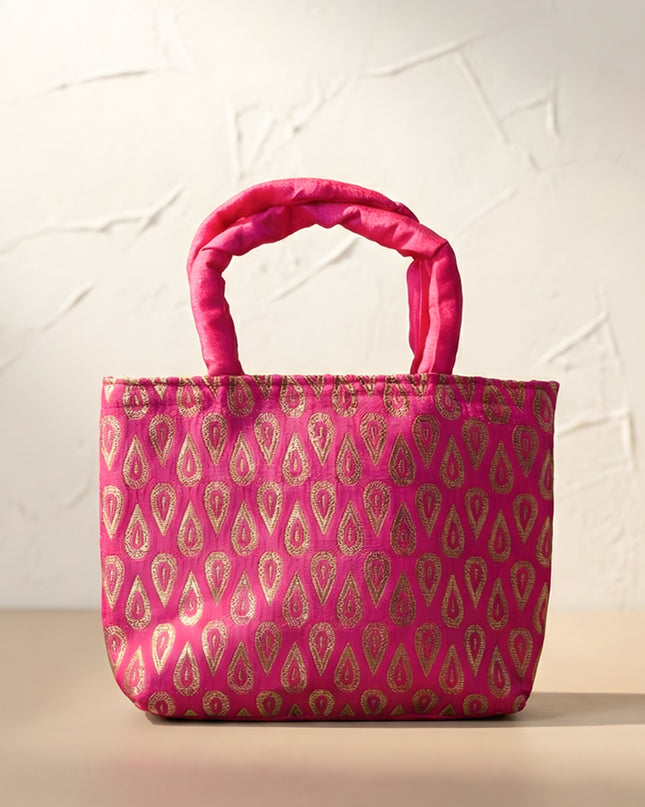 Hand Bag With Brocade Print - W3521