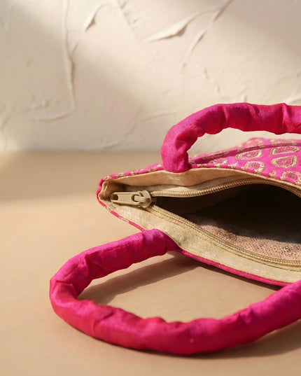 Hand Bag With Brocade Print - W3521