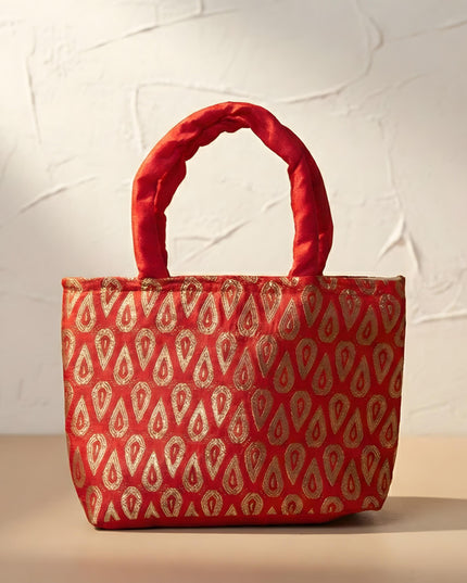 Hand Bag With Brocade Print - W3521