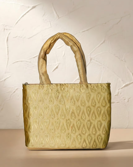 Hand Bag With Brocade Print - W3521
