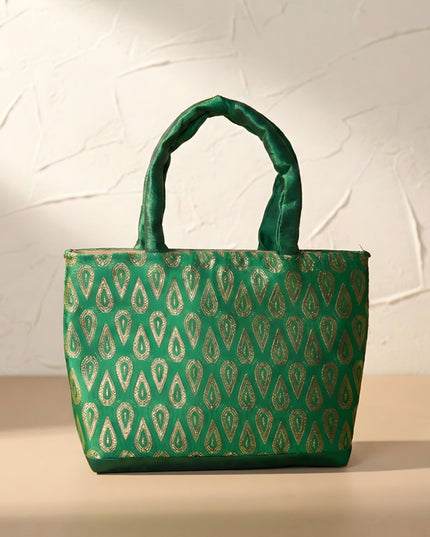 Hand Bag With Brocade Print - W3521