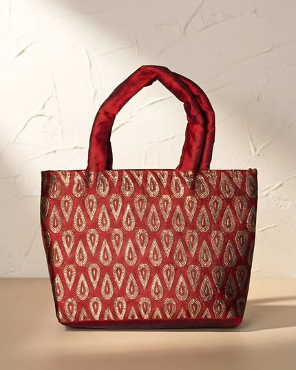 Hand Bag With Brocade Print - W3521