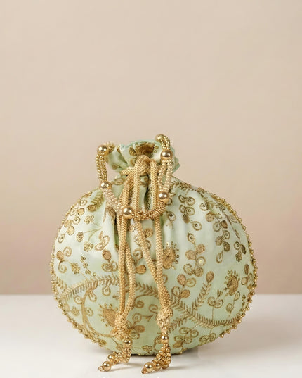 Raw Silk Potli Bag - W3542