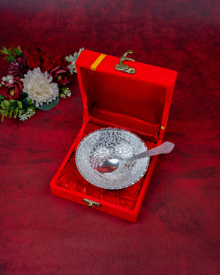 Silver-plated Bowl & Spoon - W3719