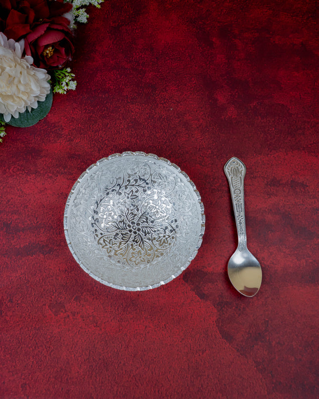 Silver-plated Bowl & Spoon - W3719