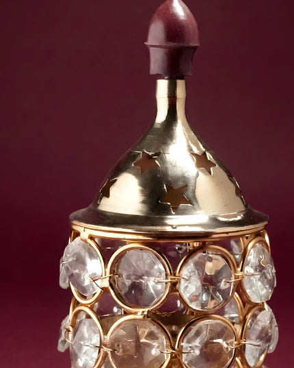Brass Crystal Diya 1.5 inch - W4110