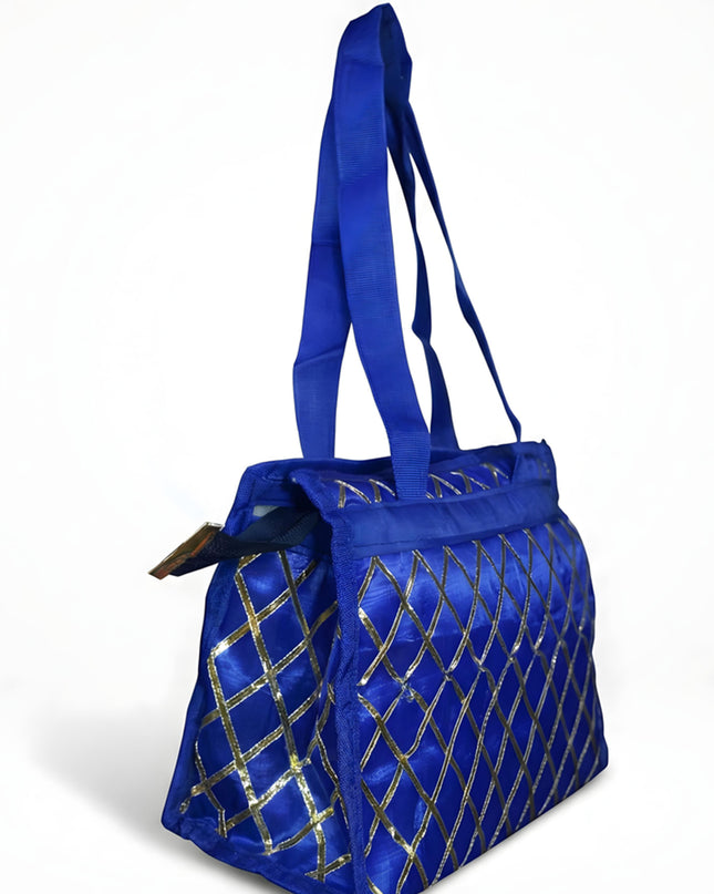 Handbag with Golden Lace Work - W4496