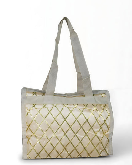 Handbag with Golden Lace Work - W4496