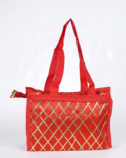 Handbag with Golden Lace Work - W4496