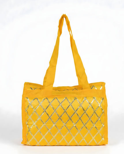 Handbag with Golden Lace Work - W4496