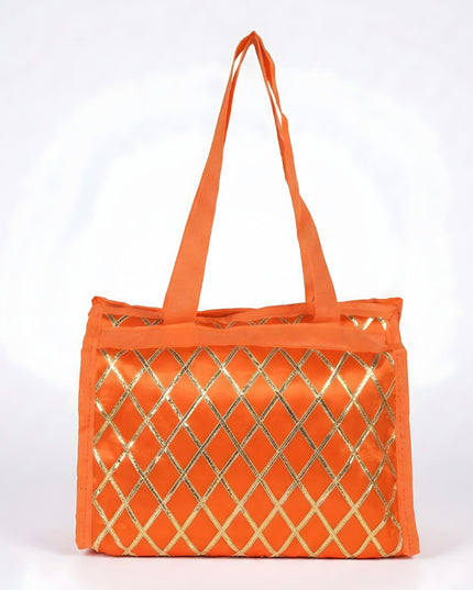 Handbag with Golden Lace Work - W4496