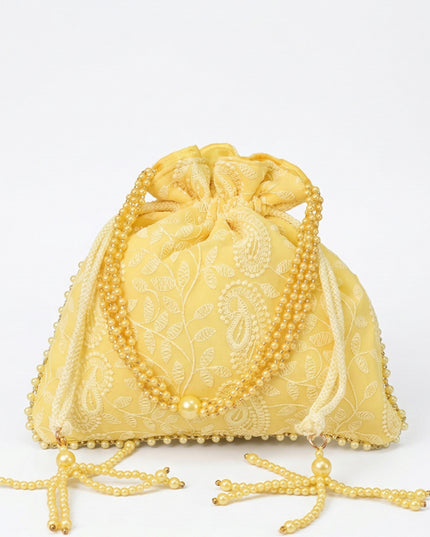 Potli bag with all over embroidery - W4677