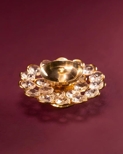 Brass - Round Crystal Deep - 3.5 Inch - WBG0012