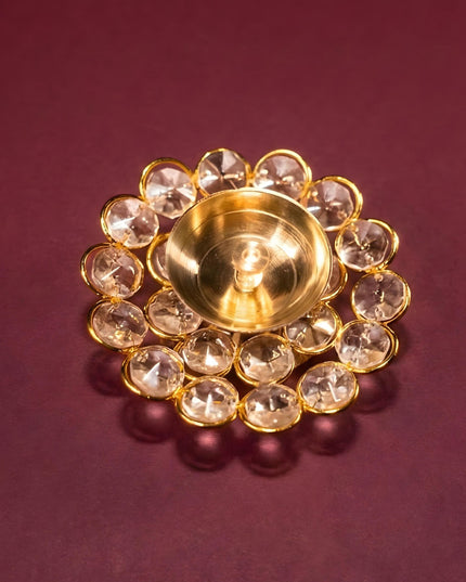 Brass - Round Crystal Deep - 3.5 Inch - WBG0012