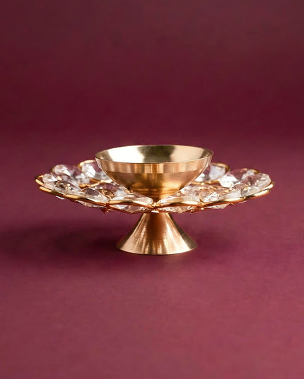 Brass - Round Crystal Deep - 3.5 Inch - WBG0012