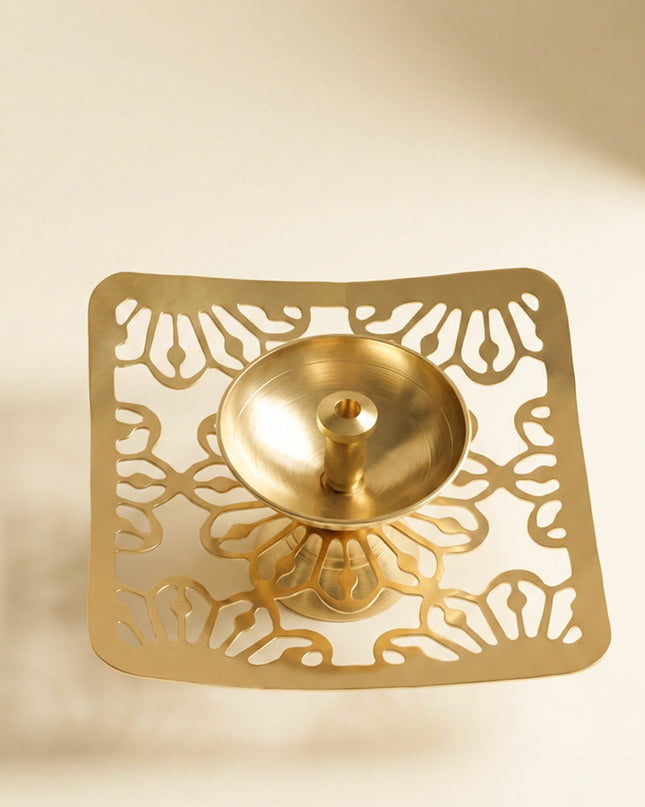 Brass Square Shaped Diya - WBG0037
