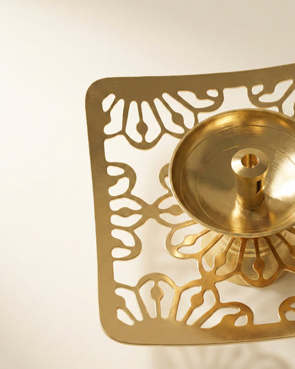 Brass Square Shaped Diya - WBG0037