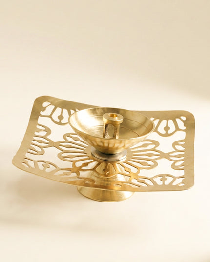 Brass Square Shaped Diya - WBG0037