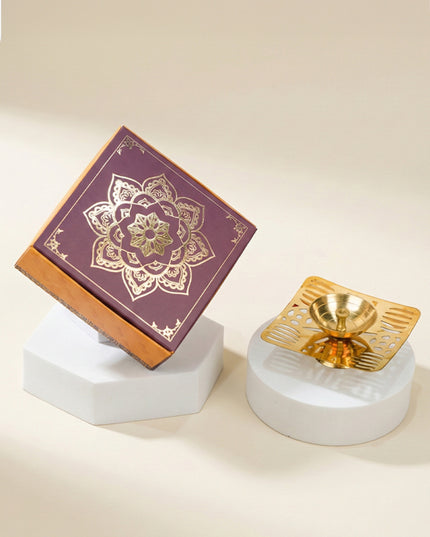 Brass Square Shaped Diya - WBG0037
