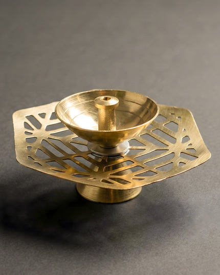 Brass Hexagon Shaped Diya - WBG0041