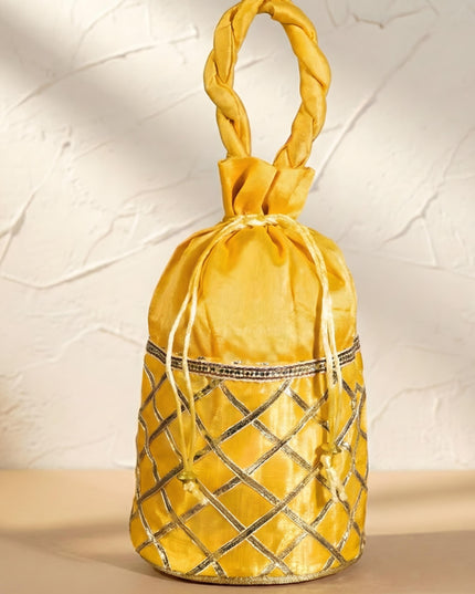 Potli Bag with Golden Lace work - WBG0313