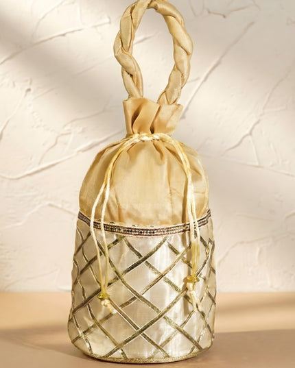 Potli Bag with Golden Lace work - WBG0313