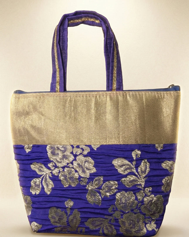 Handbag with Golden Floral Printed Design - WBG0319